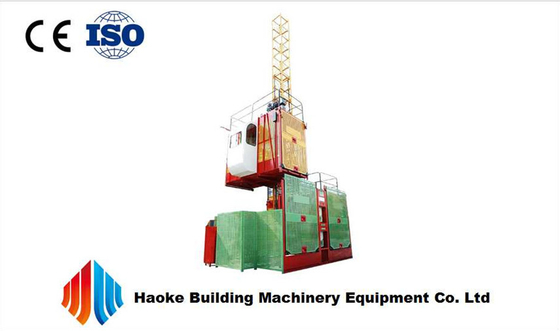 Painted or Hot Dipped Zinc Construction Material Hoist With Cage size 3 * 1.5 * 2.5 m